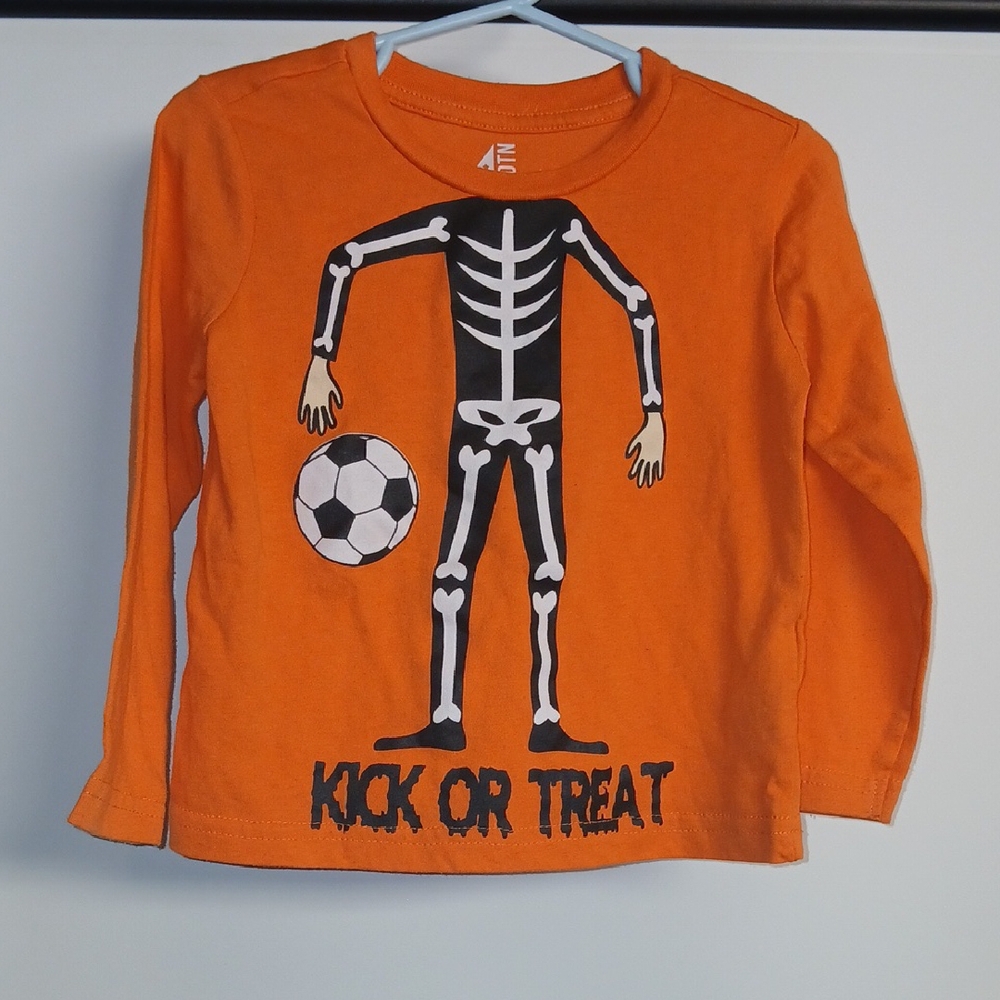 ADTN Orange Skeleton Toddler Boys Kids Shirt longsleeves Size 2T